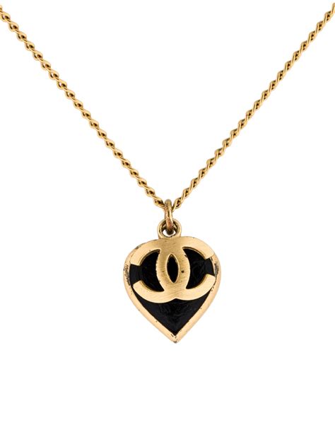 vintage chanel heart necklace|authentic chanel necklaces.